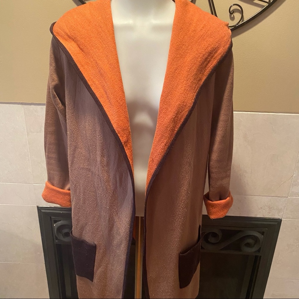 Ost Women’s Knit Color Block Hooded Cardigan SZ S
